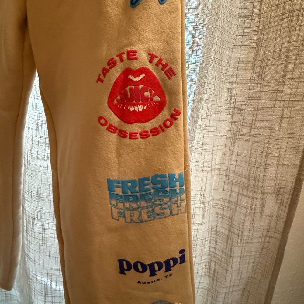 Beige Sweatpants with Graphic Prints Poppi/target